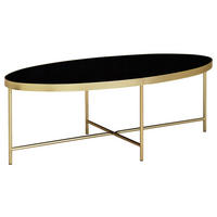KLUBSKA MIZA, črna, zlate barve  - zlate barve/črna, Design, kovina/steklo (110/56/41cm) - MID.YOU