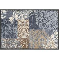 FUßMATTE  40/60 cm  Blau, Grau, Beige  - Blau/Beige, Basics, Kunststoff/Textil (40/60cm) - wash+dry