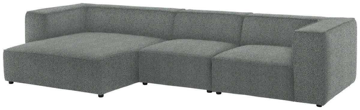 ECKSOFA in Flachgewebe Hellgrau  164/341 cm  - Hellgrau/Schwarz, Design, Kunststoff/Textil (164/341cm) - W.Schillig