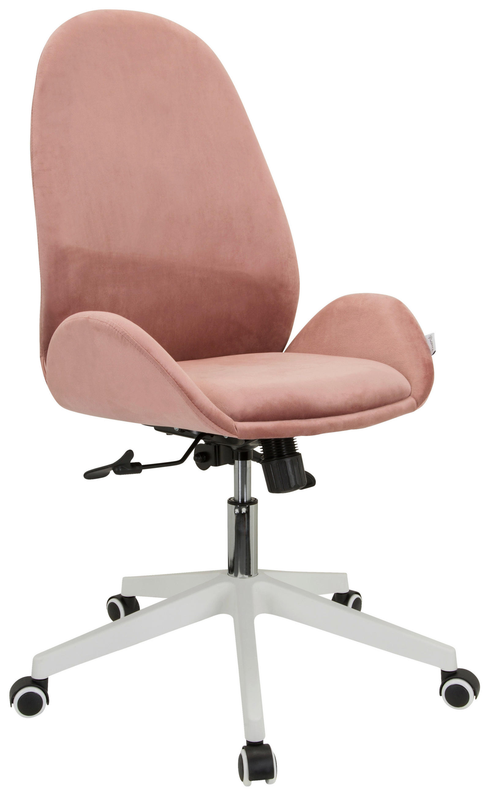 DREHSTUHL Samt Rosa  - Weiß/Rosa, Basics, Kunststoff/Textil (56/104/58cm) - MID.YOU
