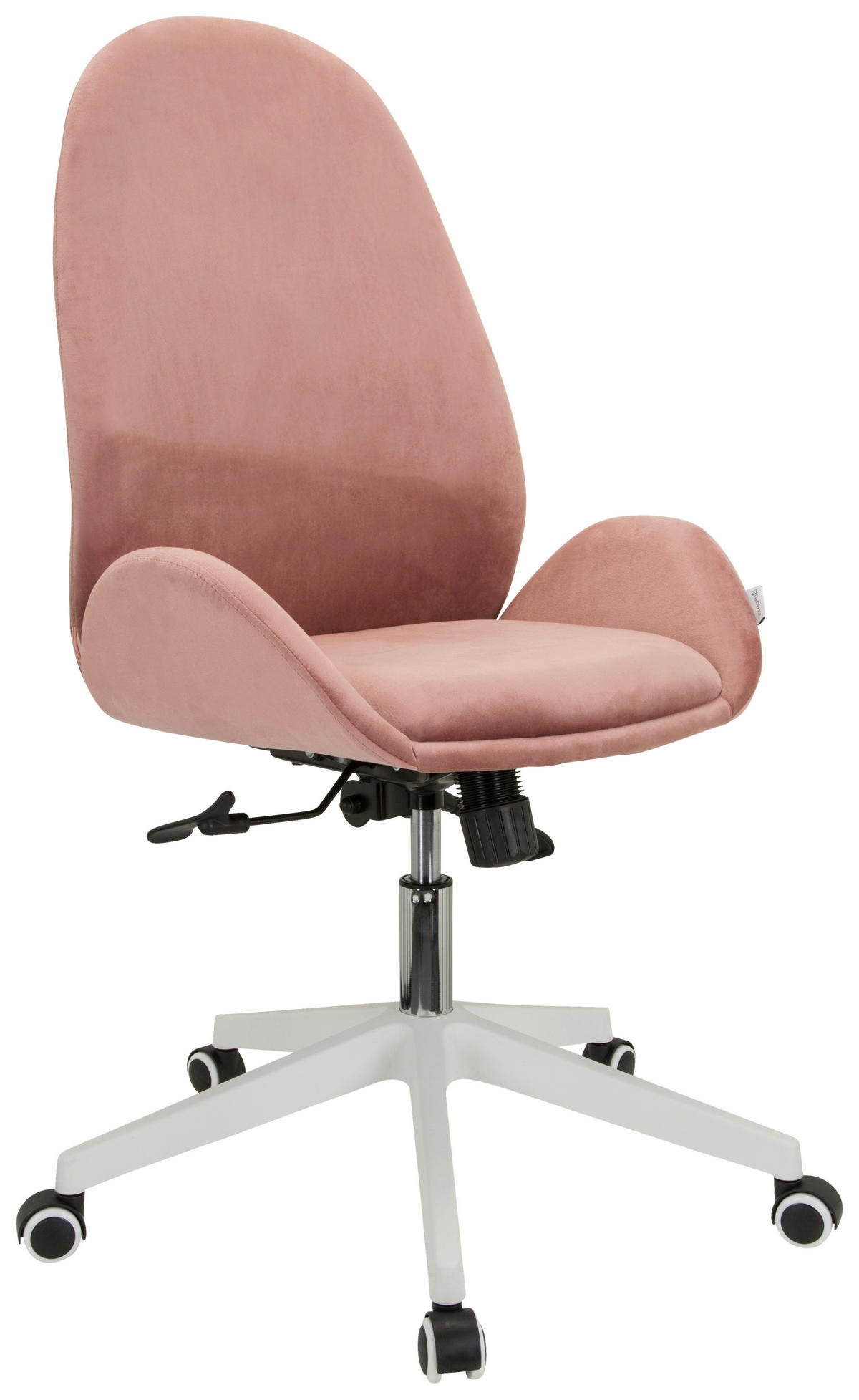 OTOČNÁ ŽIDLE, samet, růžová - bílá/růžová, Basics, textil/plast (56/104/58cm) - MID.YOU