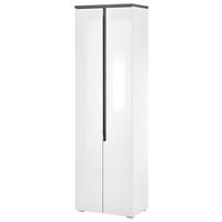 GARDEROBENSCHRANK  in 60/197/38 cm  - Weiß Hochglanz/Anthrazit, Design, Holzwerkstoff/Kunststoff (60/197/38cm) - MID.YOU