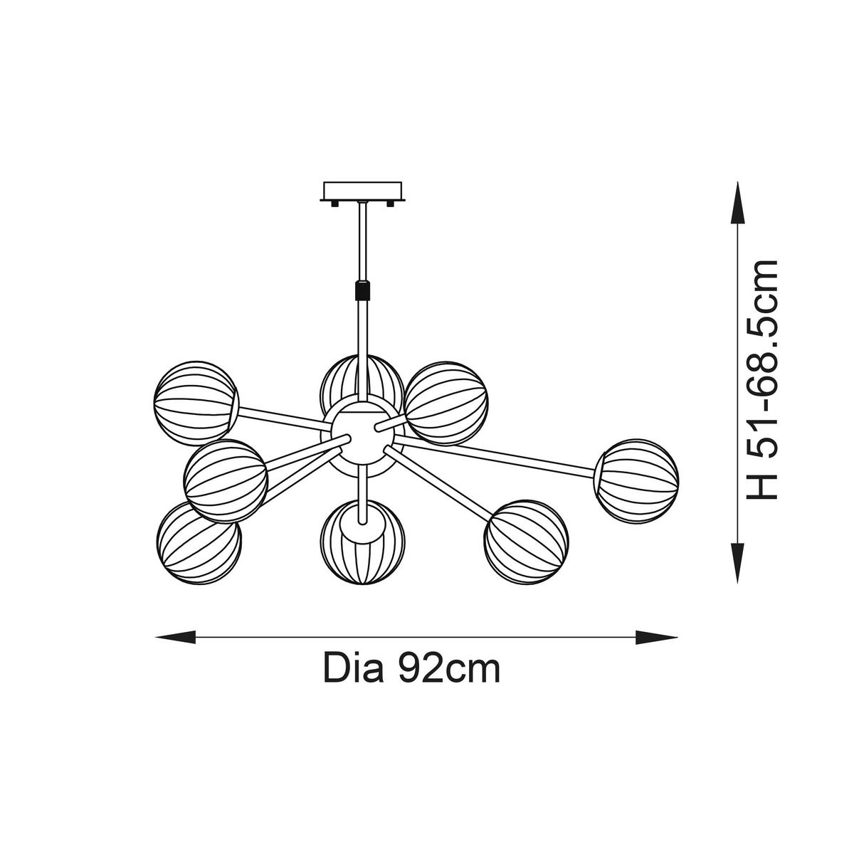 DECKENLEUCHTE  92/68.5 cm    - Klar/Messingfarben, KONVENTIONELL, Glas (92/68.5cm) - ENDON
