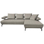 ECKSOFA in Mikrofaser Silberfarben  - Silberfarben/Schwarz, Design, Textil/Metall (305/224cm) - Dieter Knoll