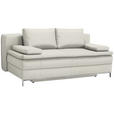 BOXSPRINGSOFA Flachgewebe Naturfarben  - Chromfarben/Naturfarben, Design, Textil/Metall (200/93/107cm) - Novel
