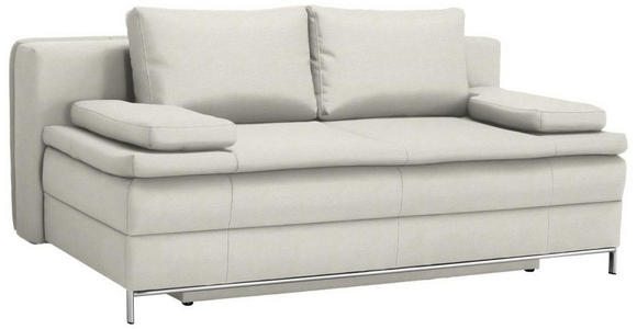 BOXSPRINGSOFA Flachgewebe Naturfarben - Chromfarben/Naturfarben, Design, Textil/Metall (200/93/107cm) - Novel