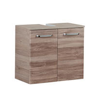 WASCHBECKENUNTERSCHRANK 60/53/33 cm  - Chromfarben/Eichefarben, Design, Holzwerkstoff/Metall (60/53/33cm) - Xora