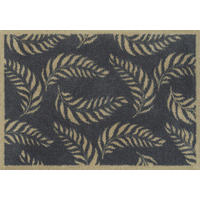 FUßMATTE 60/85 cm Leaf Scroll  - Schwarz, Design, Kunststoff/Textil (60/85cm) - wash+dry