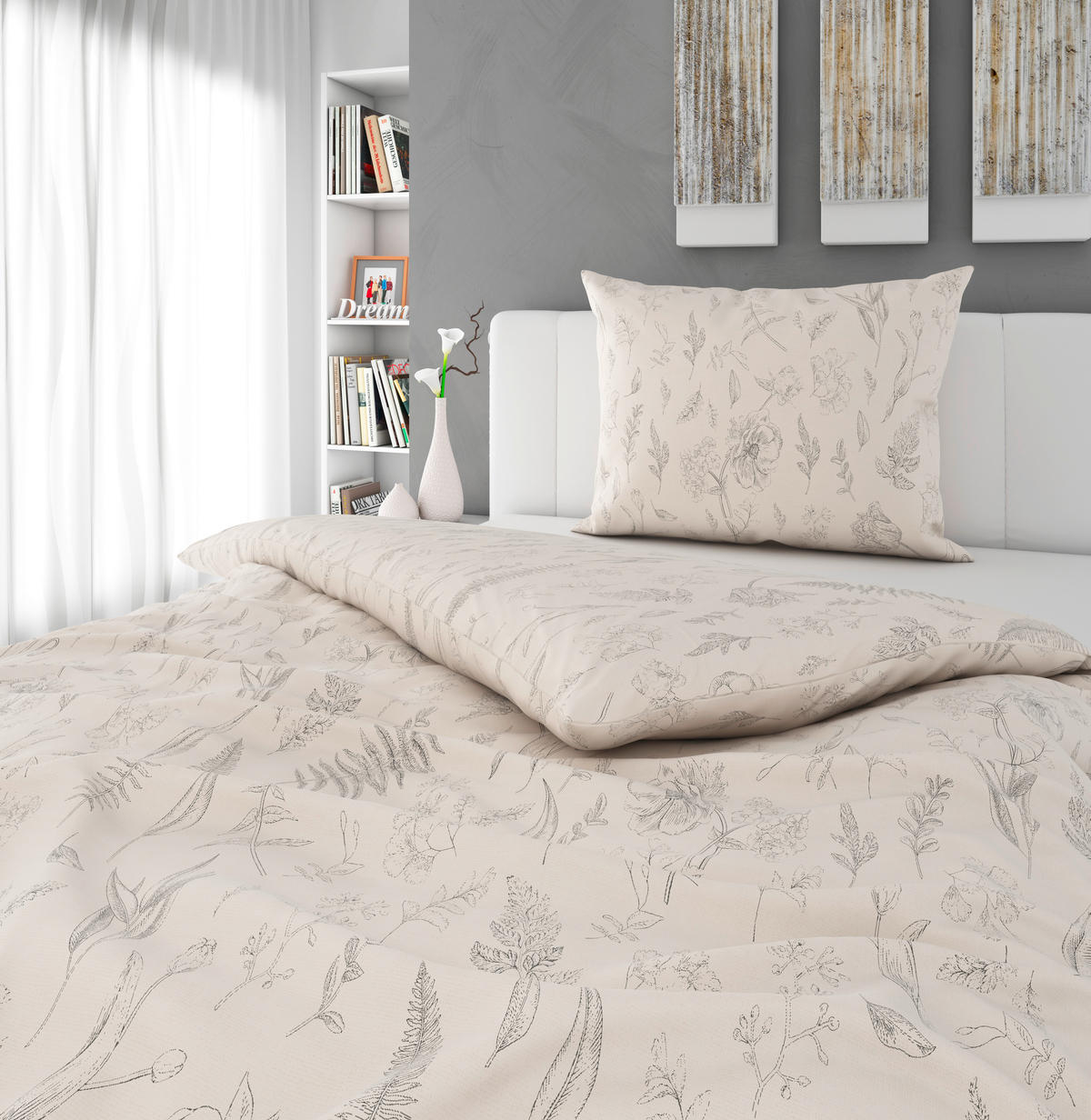 POSTELJNINA DAPHNE 140/200 cm saten bela  - bela, Konvencionalno, tekstil (140/200cm) - Esposa