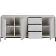 SIDEBOARD WABI 180/81/40 cm 3 Schublade(n)  - Hellgrau/Schwarz, Design, Holz/Holzwerkstoff (180/81/40cm) - Xora