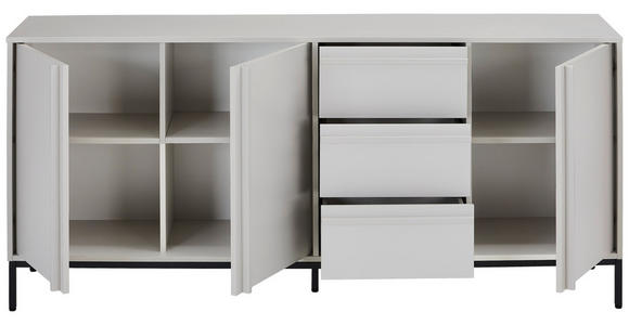 SIDEBOARD WABI 180/81/40 cm 3 Schublade(n)  - Hellgrau/Schwarz, Design, Holz/Holzwerkstoff (180/81/40cm) - Xora