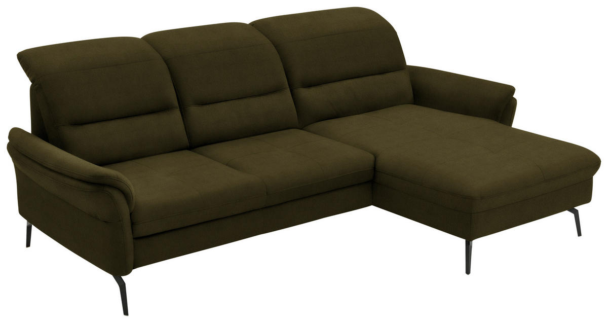 ECKSOFA in Flachgewebe Grün  - Schwarz/Grün, Konventionell, Textil/Metall (260/181cm) - Beldomo Speed