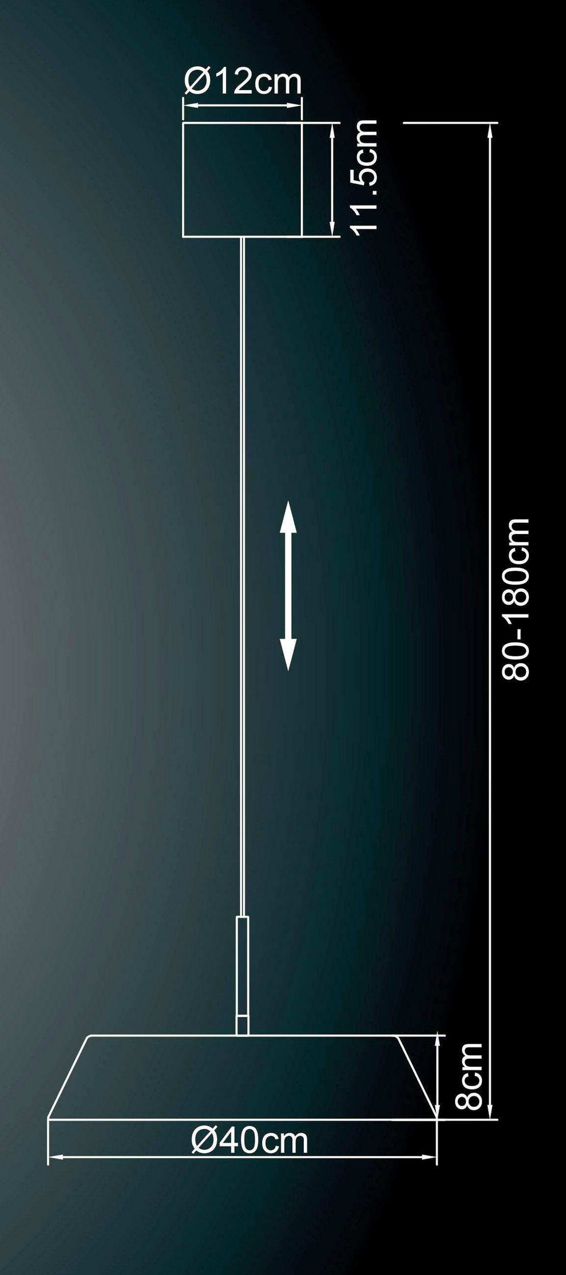 LED-HÄNGELEUCHTE 40/180 cm  - Schwarz/Weiß, Basics, Kunststoff/Metall (40/180cm) - Globo