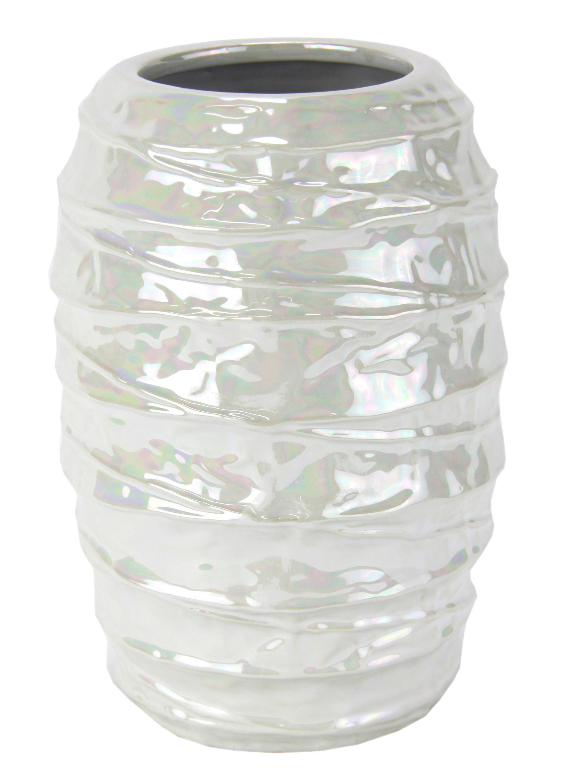 VASE  - Weiß Hochglanz, Basics, Keramik (10/22cm)