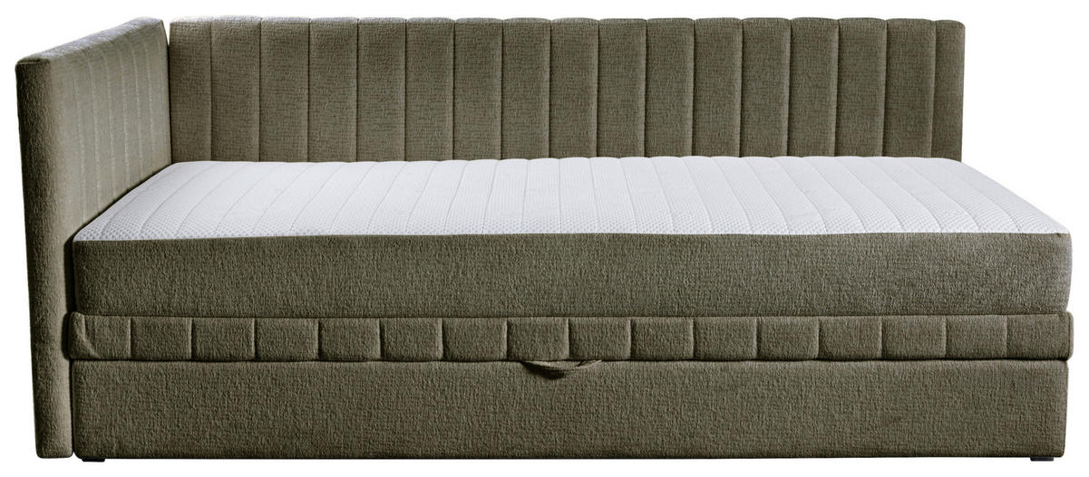 SCHLAFSOFA ROMA in Struktur Grün  - Schwarz/Grün, Design, Holz/Holzwerkstoff (212/83/99cm) - MID.YOU