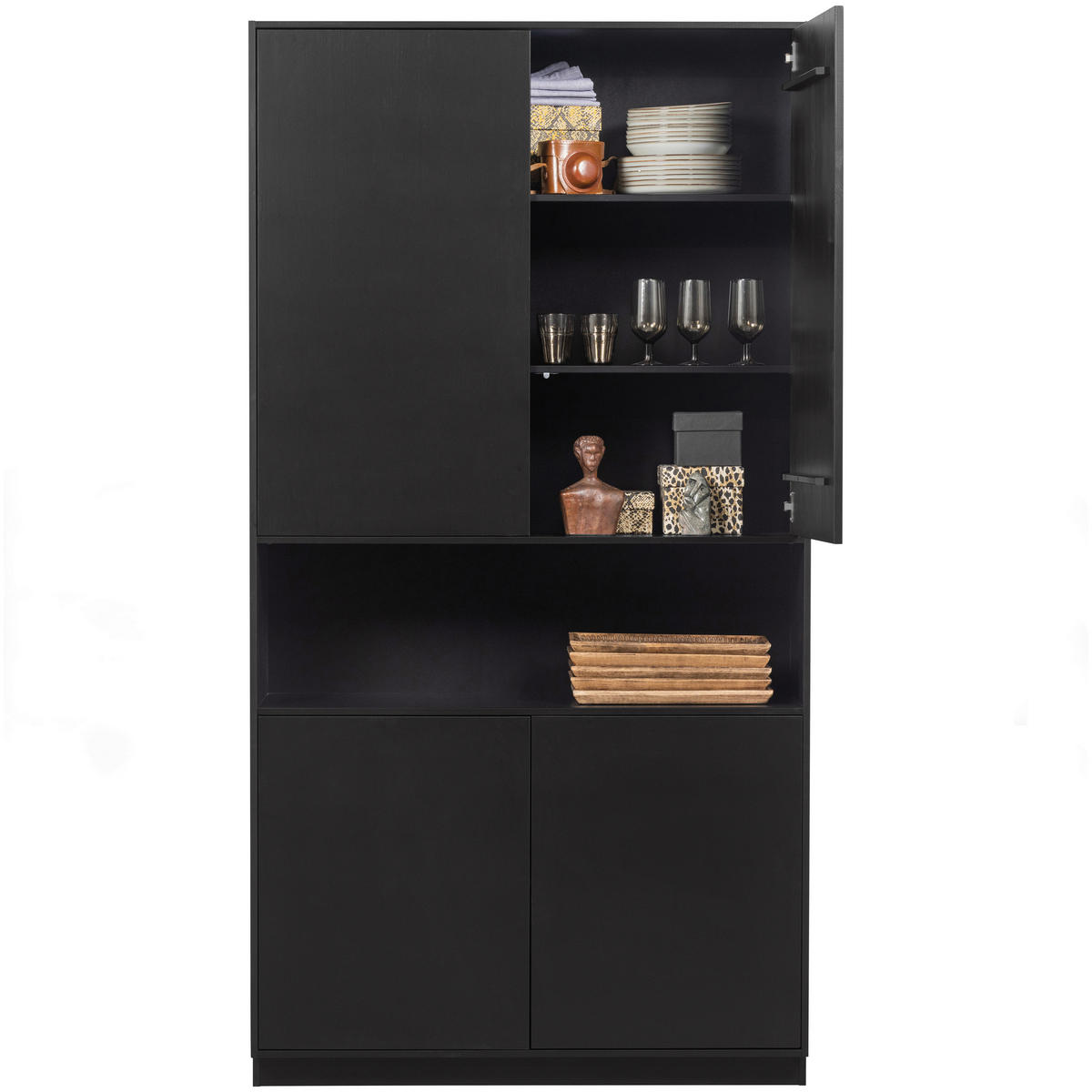BUFFET 110/210/40 cm  in Schwarz  - Schwarz, Design, Holz (110/210/40cm) - Livetastic