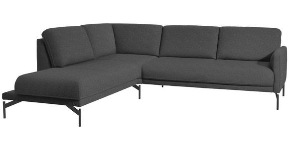 ECKSOFA in Flachgewebe Grau  - Anthrazit/Grau, Design, Textil/Metall (230/254cm) - Ambiente