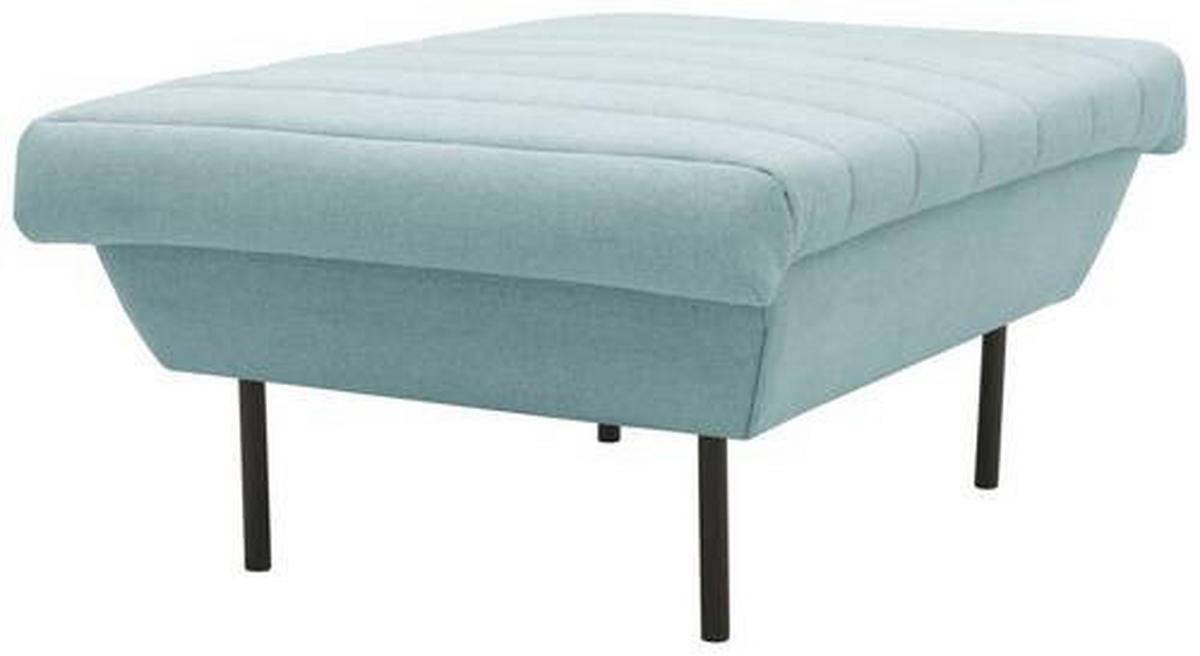 HOCKER Mintgrau  - Mintgrau/Schwarz, Design, Textil/Metall (70/45/70cm) - LOOKS by W.Joop