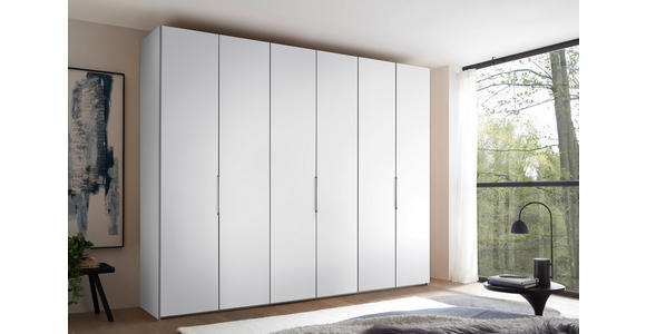 DREHTÜRENSCHRANK 298/240/63 cm,  in Weiß, 6-türig  - Alufarben/Weiß, Design, Holzwerkstoff/Metall (298/240/63cm) - Dieter Knoll