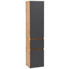 HOCHSCHRANK 40/180/35 cm  - Eichefarben/Silberfarben, KONVENTIONELL, Holzwerkstoff/Kunststoff (40/180/35cm) - Held