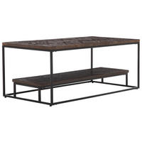 COUCHTISCH Recyclingholz massiv 110/60/40 cm rechteckig Schwarz, Dunkelgrau  - Dunkelgrau/Schwarz, Design, Holz/Metall (110/60/40cm) - Carryhome