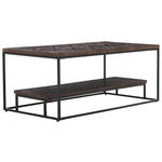 COUCHTISCH Recyclingholz massiv 110/60/40 cm rechteckig Schwarz, Dunkelgrau  - Dunkelgrau/Schwarz, Design, Holz/Metall (110/60/40cm) - Carryhome