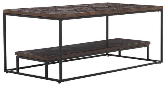COUCHTISCH Recyclingholz massiv 110/60/40 cm rechteckig Schwarz, Dunkelgrau  - Dunkelgrau/Schwarz, Design, Holz/Metall (110/60/40cm) - Carryhome