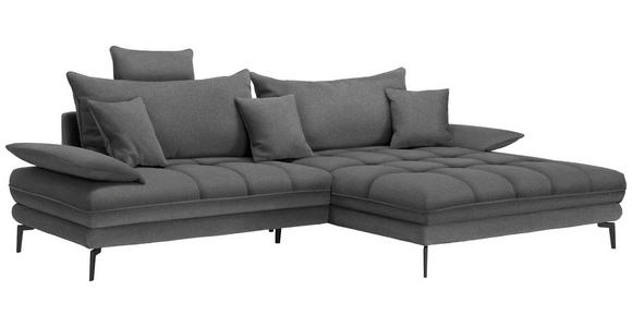 ECKSOFA in Webstoff Graubraun  292/176 cm  - Graubraun/Schwarz, MODERN, Textil/Metall (292/176cm) - Carryhome