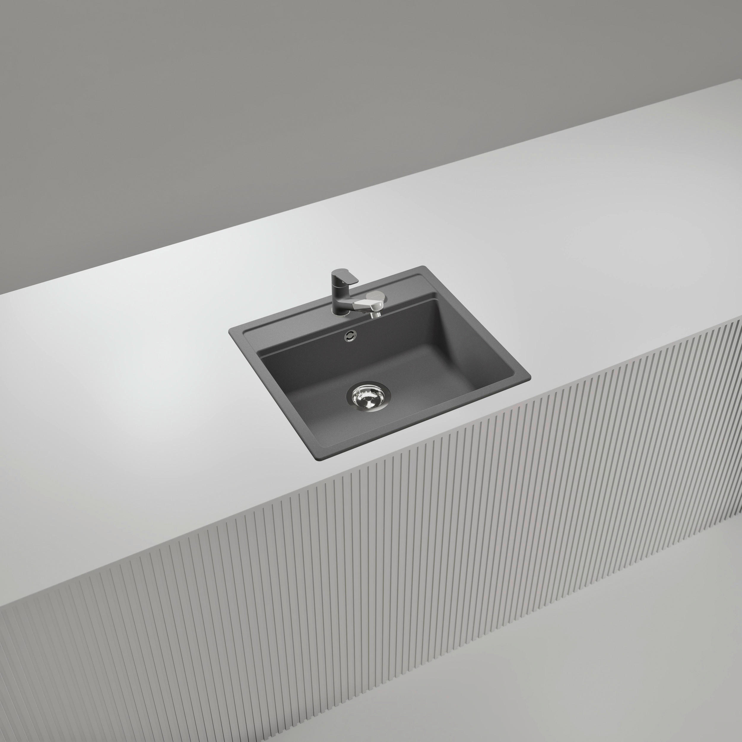 SPÜLE NEMN100AGCR  - Hellgrau, Basics, Stein (57/29/51cm) - Schock
