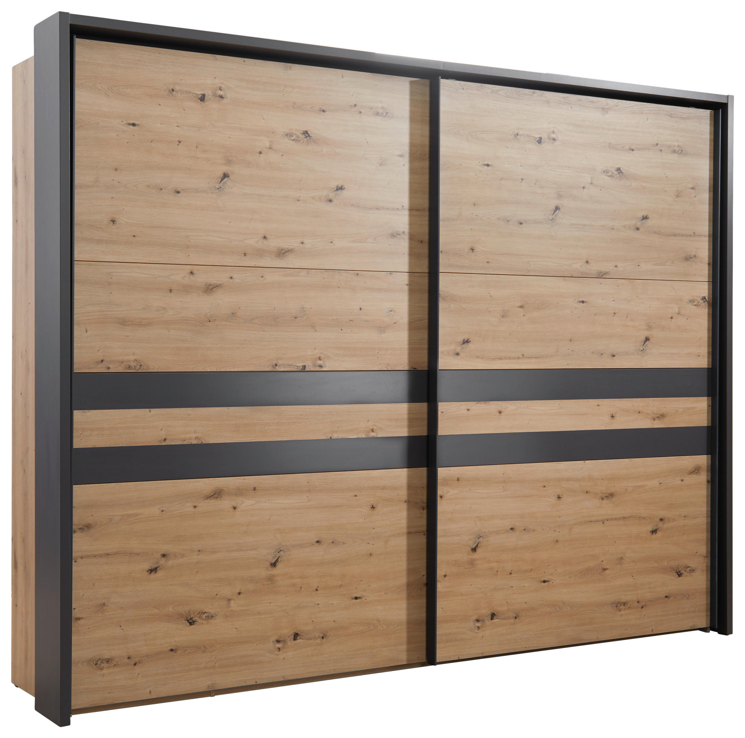 SCHWEBETÜRENSCHRANK 270/211/61 cm 2-türig - Eichefarben/Eiche Artisan, Design, Holzwerkstoff/Metall (270/211/61cm) - Hom`in