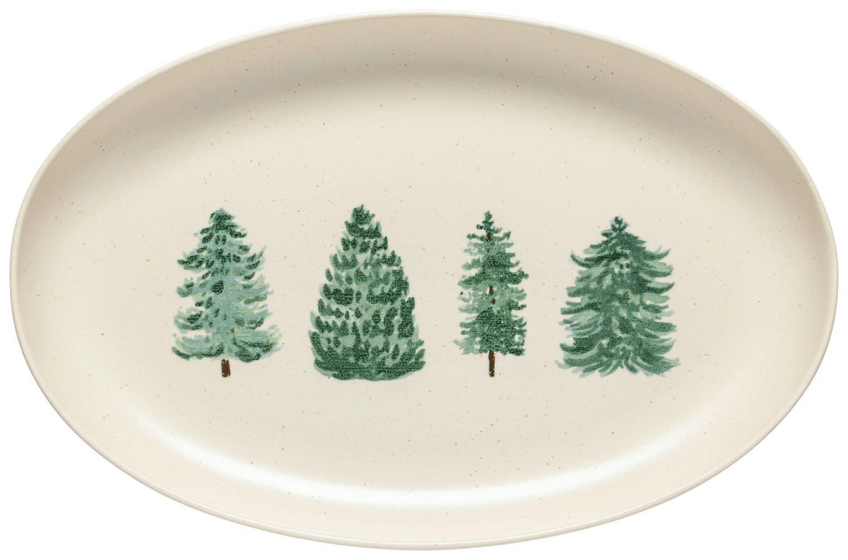 SERVIERPLATTE PACIFICA 40/26 cm  - Waldgrün/Creme, Basics, Keramik (40/26cm) - Costa Nova