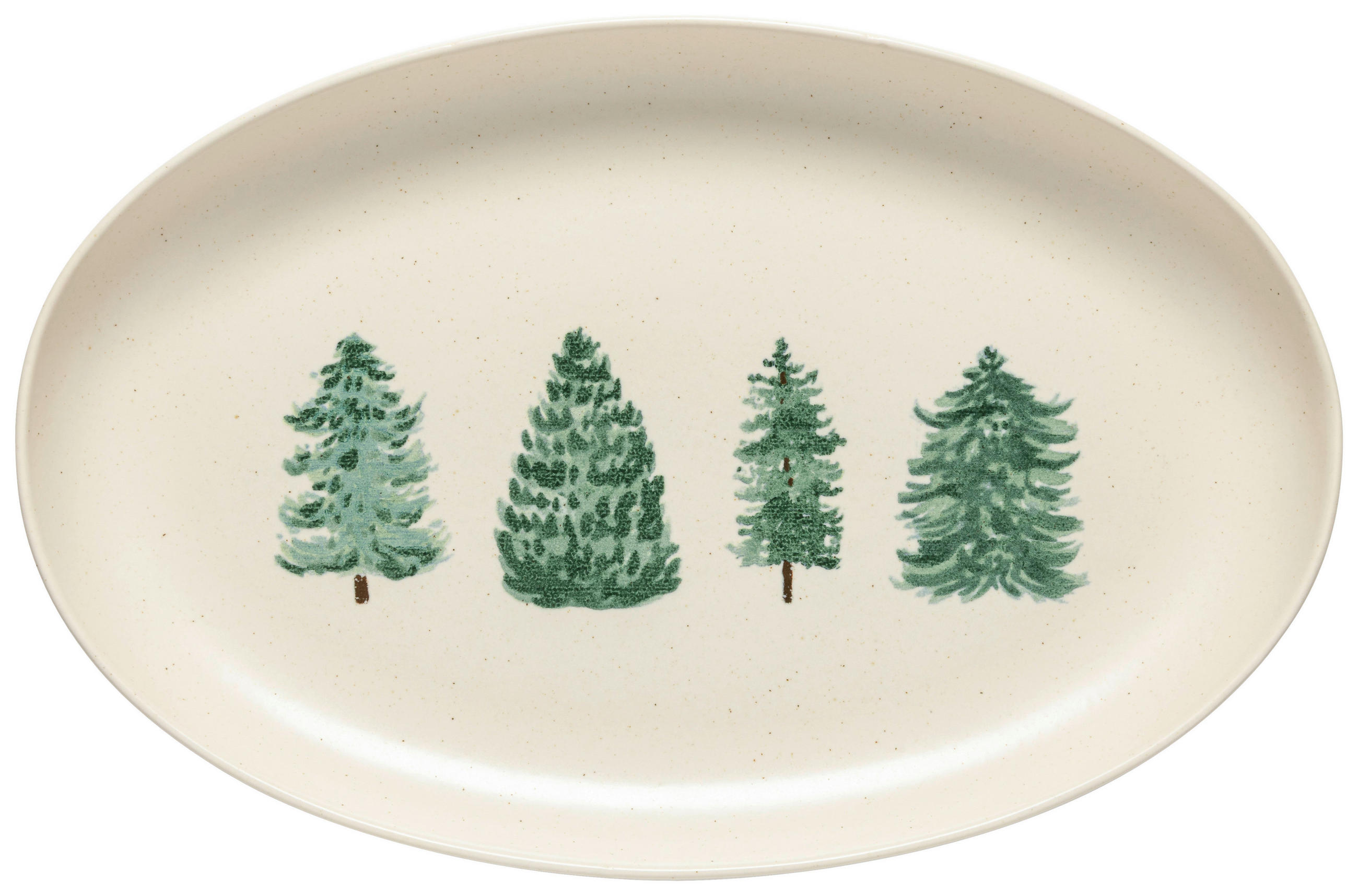 Costa Nova Servierplatte Pacifica Creme, Waldgrün 40x26 cm