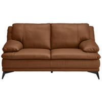 2-SITZER-SOFA Cognac Echtleder  - Cognac/Schwarz, Design, Leder/Metall (178/92/98cm) - Novel