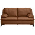 2-SITZER-SOFA Cognac Echtleder  - Cognac/Schwarz, Design, Leder/Metall (178/92/98cm) - Novel