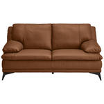 2-SITZER-SOFA Cognac Echtleder  - Cognac/Schwarz, Design, Leder/Metall (178/92/98cm) - Novel