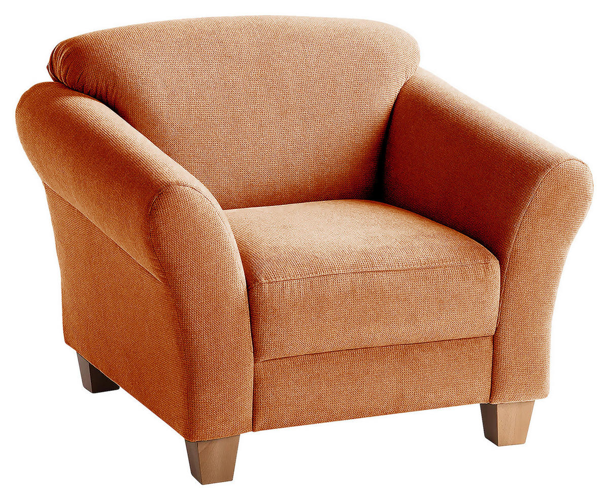 SESSEL in Flachgewebe Terracotta  - Terracotta/Naturfarben, Konventionell, Holz/Textil (101/84/89cm) - Sit & More