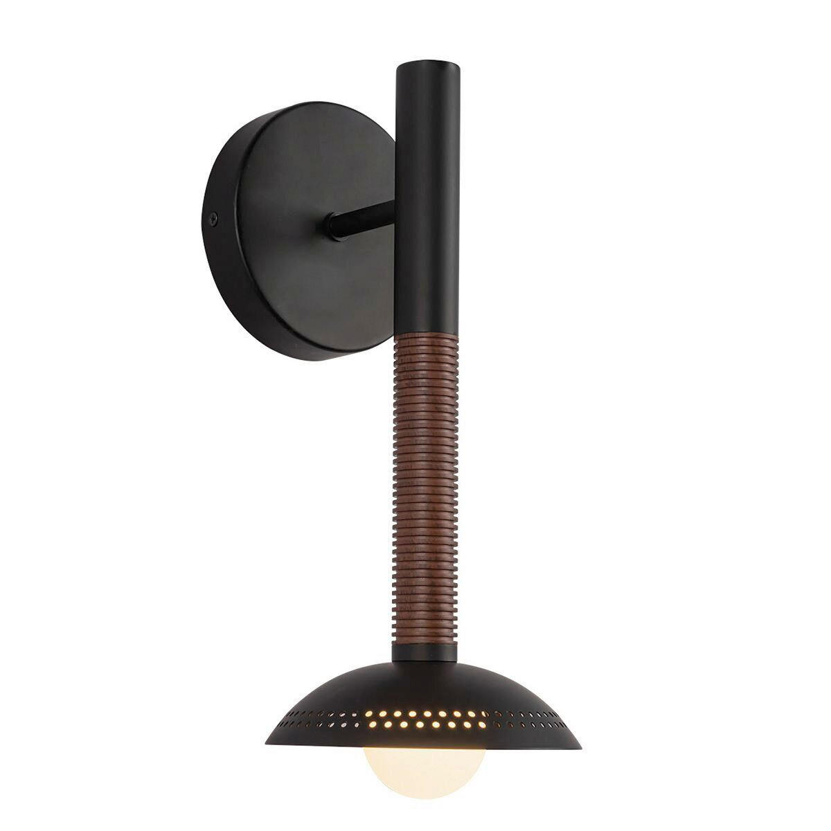 LED-WANDLEUCHTE Alora Mood 57,2/15,2 cm  - Walnussfarben/Schwarz, Design, Glas/Metall (57,2/15,2cm) - Elstead Lighting