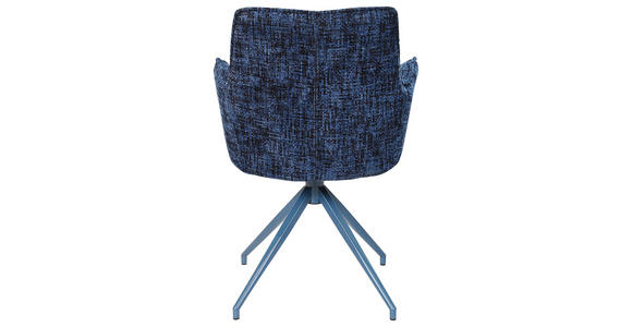 ARMLEHNSTUHL in Eisen Chenille - Blau, LIFESTYLE, Textil/Metall (59,5/90,5/62,5cm) - Novel