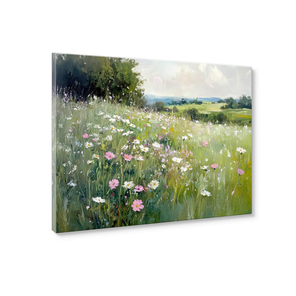 LEINWANDBILD Landschaft & Natur, Blumen 85/113 cm  - Multicolor, Basics, Holz/Textil (85/113cm)
