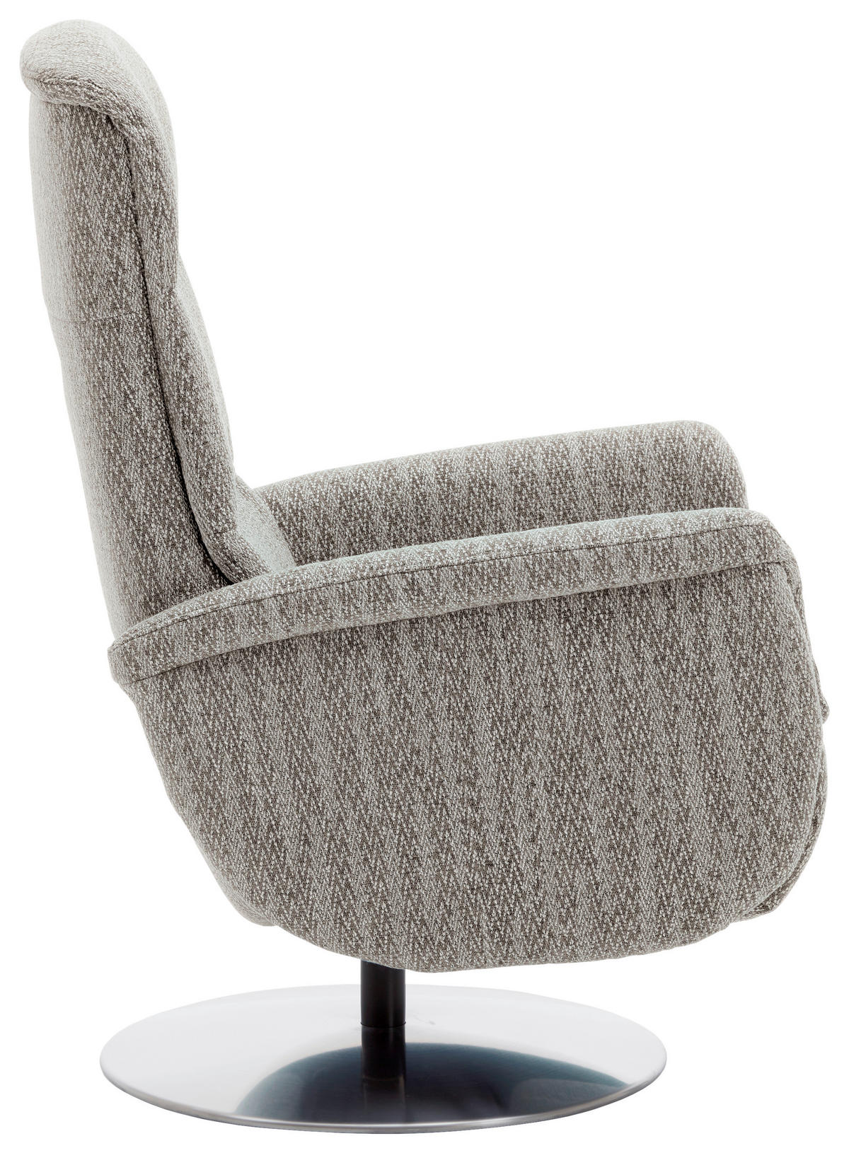 RELAXSESSEL in Textil Graubraun  - Edelstahlfarben/Graubraun, Design, Textil/Metall (71/112/83cm) - Dieter Knoll