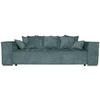 BIGSOFA Flachgewebe Blau  - Chromfarben/Blau, KONVENTIONELL, Textil/Metall (256/68/122cm) - Carryhome