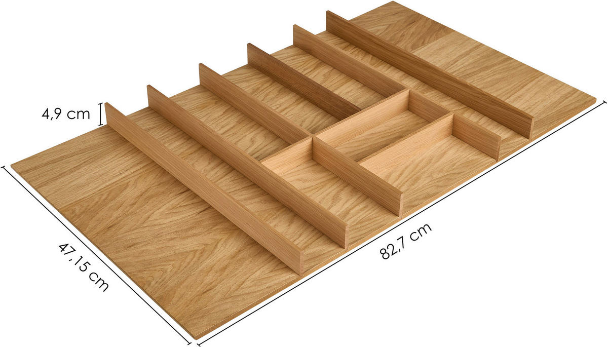 BESTECKEINSATZ - Eichefarben, Basics, Holz (82,7/4,9/47,15cm) - Nobilia