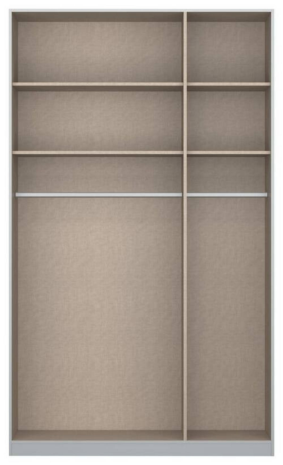DULAP CU UȘI ROTATIVE alb  - alb/culoare aluminiu, Modern, material pe bază de lemn (136/229/54cm) - Rauch Möbel