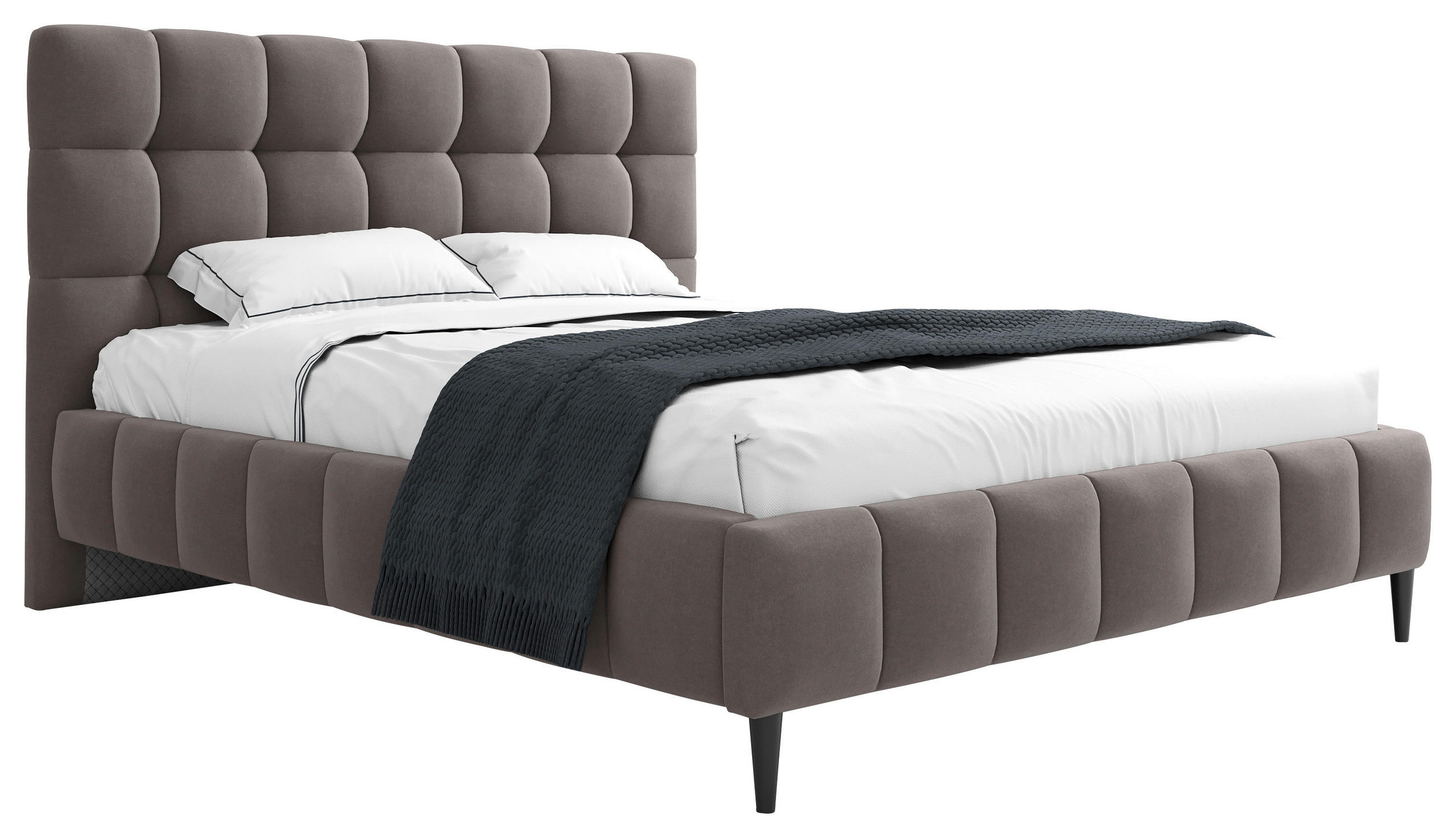 POLSTERBETT 180/200 cm in Schlammfarben - Schlammfarben/Schwarz, Modern, Holzwerkstoff/Textil (180/200cm) - MID.YOU