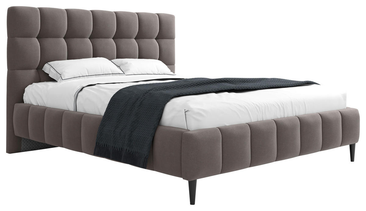 POLSTERBETT 160/200 cm  in Schlammfarben  - Schlammfarben/Schwarz, Modern, Holzwerkstoff/Textil (160/200cm) - MID.YOU