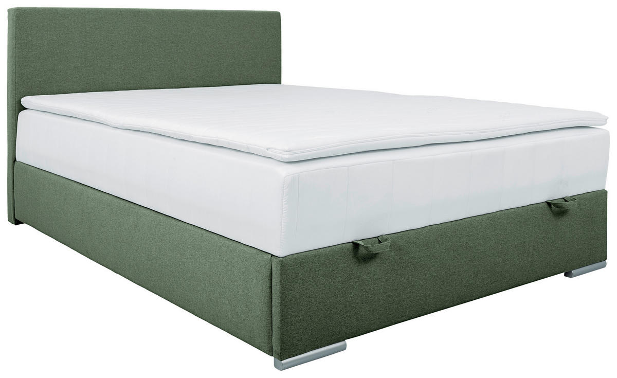 BOX KREVET BEZ OPRUGA 90/200 cm     zelena  - boja hroma/zelena, Konvencionalno, tekstil/plastika (90/200cm) - Carryhome