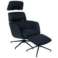 RELAXSESSELSET in Leder Schwarz  - Schwarz, Design, Leder/Metall (73/110/87cm) - Dieter Knoll