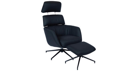 RELAXSESSELSET in Leder Schwarz  - Schwarz, Design, Leder/Metall (73/110/87cm) - Dieter Knoll