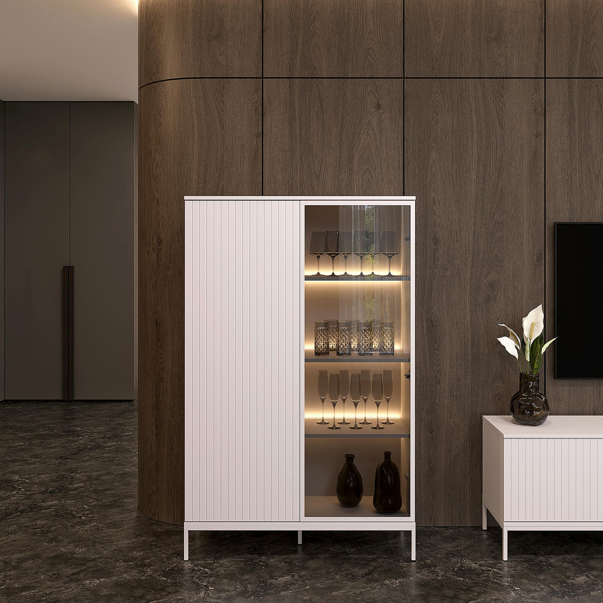 HIGHBOARD  103/167/38 cm  - Kaschmir, Konventionell, Glas/Holzwerkstoff (103/167/38cm) - Voleo