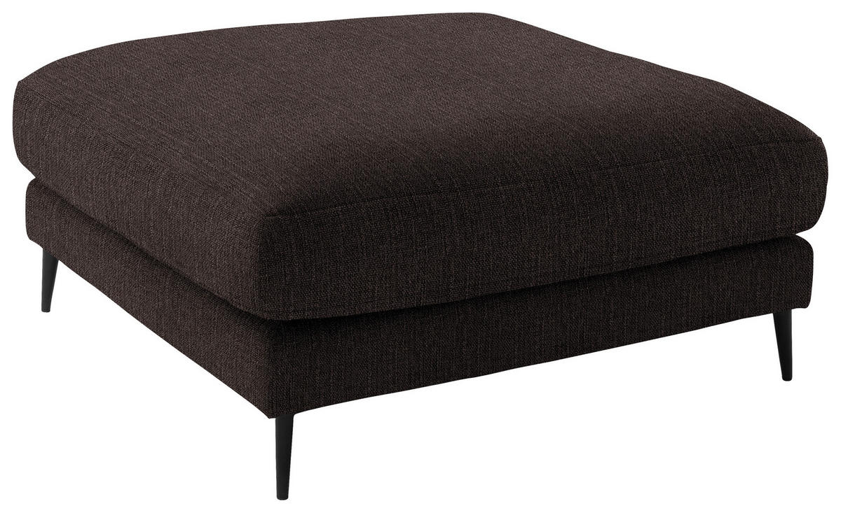 ECKSOFA in Flachgewebe Mokka  - Schwarz/Mokka, Design, Textil/Metall (253/177cm) - Dieter Knoll